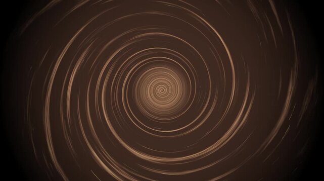 Abstract brown spiral swirl background animation with rotating twirl movement