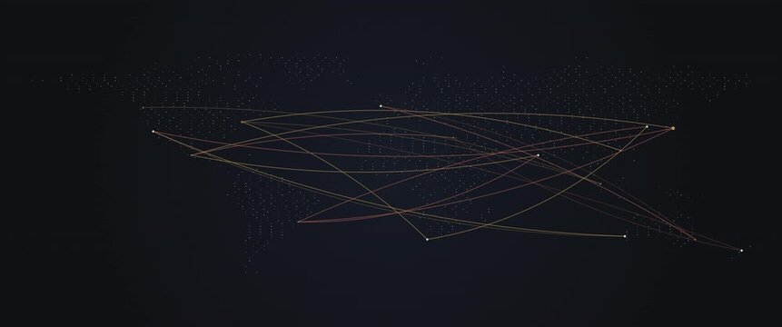 Cinematic Widescreen Coral Logistics World Map Anamorphic Loop