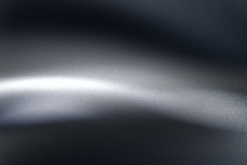 Fototapeta premium Abstract black metallic background with smooth shiny light wave reflection and fine grain texture, elegant modern backdrop for luxury covers and tech banners