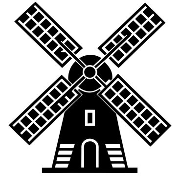 windmill silhouette vector