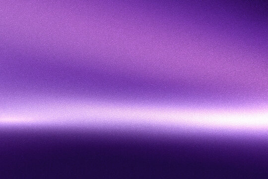 Abstract purple metallic background with bright horizontal light streak and fine surface reflection, luxury backdrop