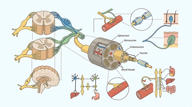 Nervous System Anatomy: Peripheral Nerve Structure and Spinal Cord Connections
