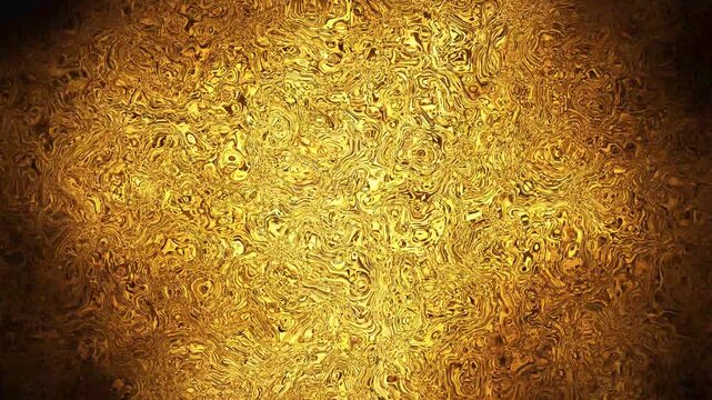 Gold background with shimmering liquid texture seamlessly looping for luxury intro 4K
