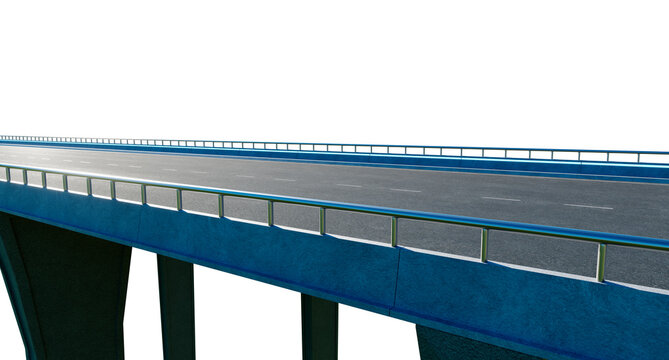 3d rendering highway bridge road structure isolated on white background