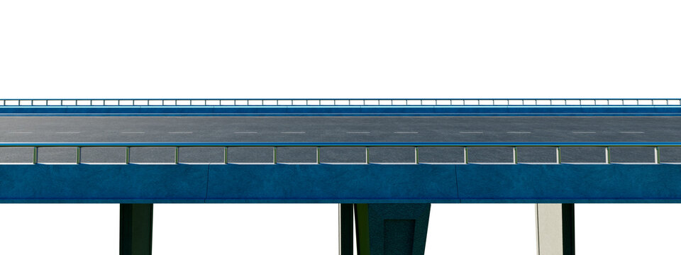 3d rendering highway overpass structure with clear asphalt road