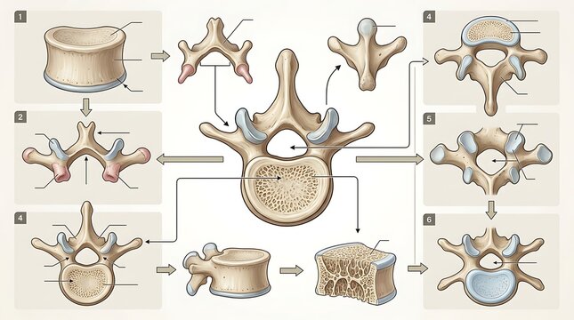 Human Vertebra Anatomy and Structure Scientific Infographic
