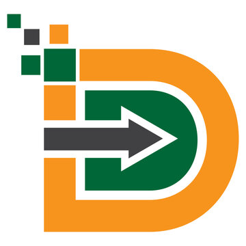 Data center company logo design using letter d