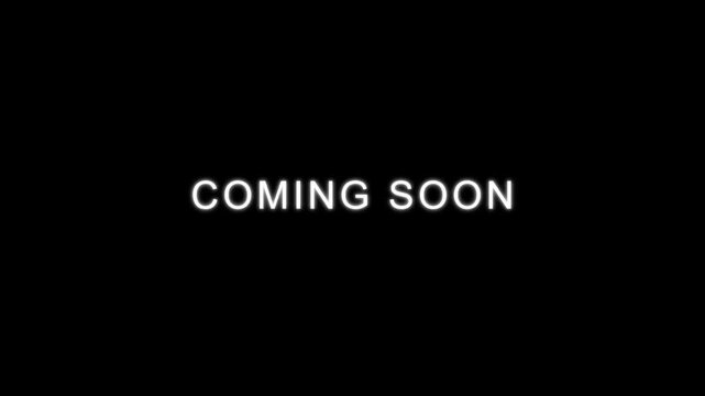 Coming soon text animation featuring dynamic stretching and smooth motion on a green screen background. Ideal for promotional videos, upcoming announcements, social media content, event teasers, produ