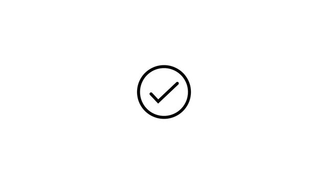 Minimal Circular Checkmark Success Animation Icon for Approval Confirmation Verification Completion Validation Correct Status User Interface and Digital Application Design