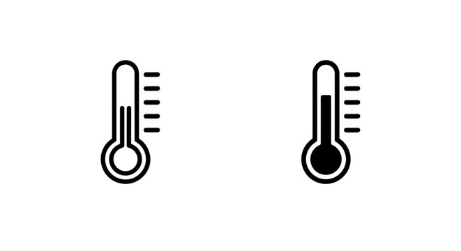 Thermometer icons with varying fill levels on a white background