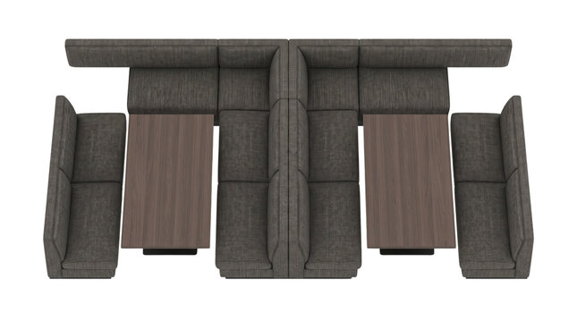 Modern Office Breakroom Furniture With Two Tables And Seating Arrangement