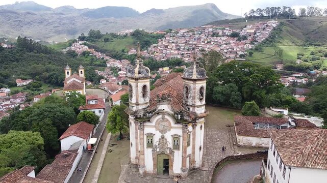 Drone footage Church of Saint Francis of Assisi, Ouro Preto, Minas Gerais, | Brasil