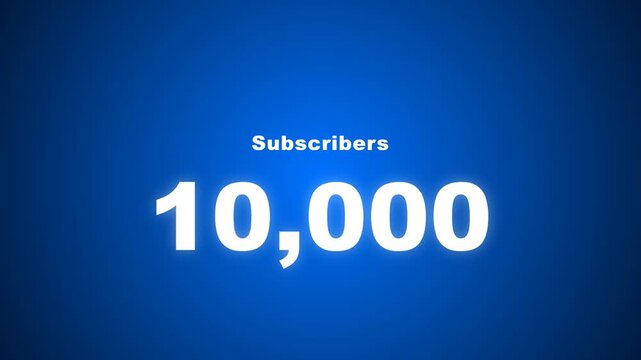 Subscriber Counter Animation Background with Glowing Number Odometer Loop