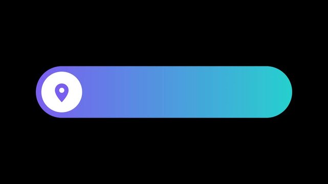 Minimalist Location Map Pin Icon on Gradient Progress Bar Motion Graphic Loop
