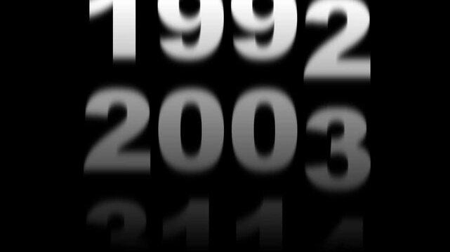 Minimalist White Digital Numbers Scrolling on Black Background Motion Loop