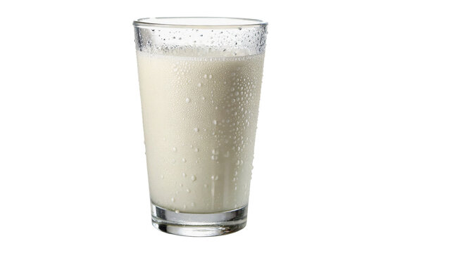 Glass of fresh organic white milk healthy calcium drink breakfast beverage
