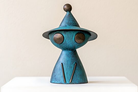 Whimsical blue alien figurine