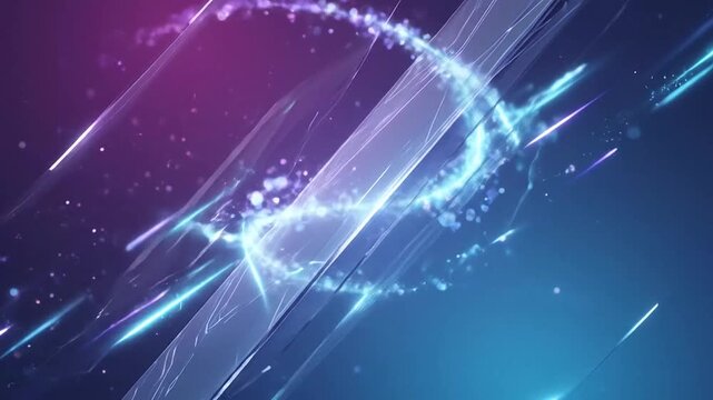 Abstract Light Trails and Sparkling Digital Energy Waves in Fluid Motion