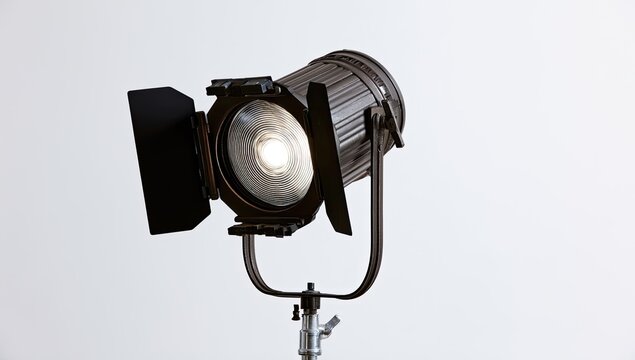 Professional Studio Spotlight with Barn Doors on a Stand.