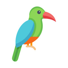 Naklejka premium Stylized toucan illustration in vibrant colors on a black background