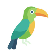 Naklejka premium Colorful flat style illustration of a toucan on black