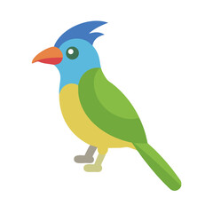 Naklejka premium Colorful Toucan Illustration with Geometric Design on Black Background