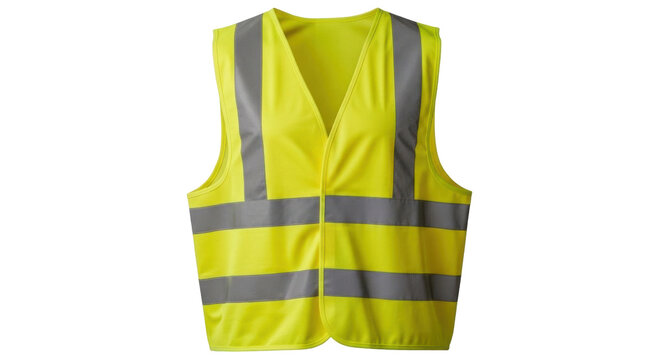 Safety vest jacket, isolated security, traffic and worker uniform wear,