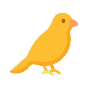 Vibrant yellow canary bird illustration against black background