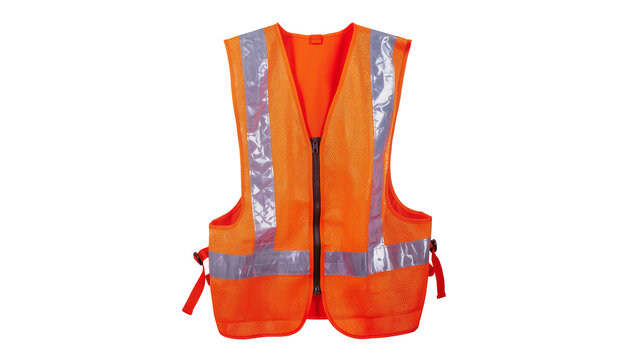 Safety vest jacket, isolated security, traffic and worker uniform wear,