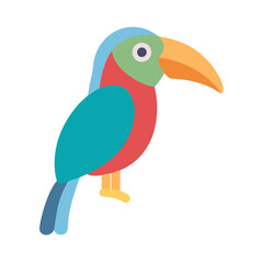 Naklejka premium Flat graphic toucan design on a black background image