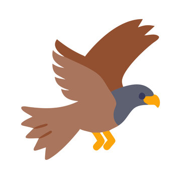 Flat design eagle illustration on black background stock image