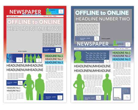 website template and newspaper design 