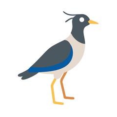 Naklejka premium Stylized lapwing illustration standing against a stark black background