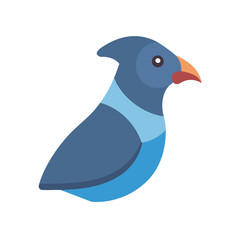 Fototapeta premium Flat design illustration of a blue pigeon on black background