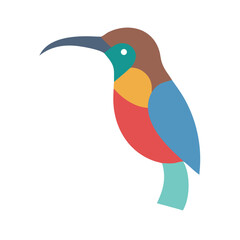 Obraz premium Abstract flat design bird illustration on a black background