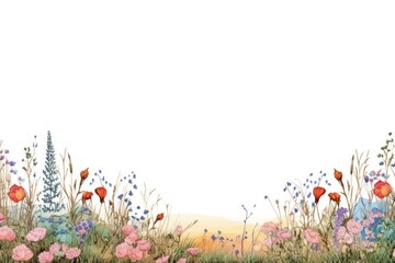 Naklejka premium Flower backgrounds landscape grassland.