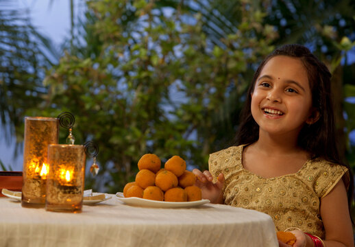 Young girl enjoying herself 