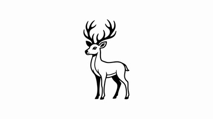 Fototapeta premium Majestic deer with large antlers standing gracefully.