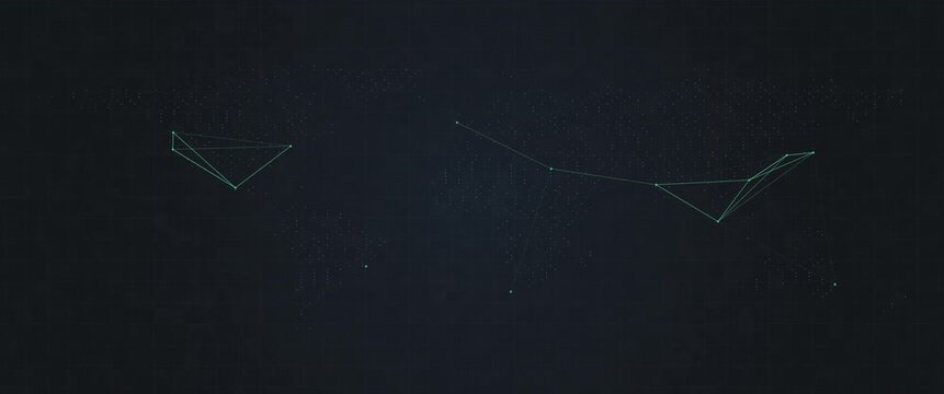 Cinematic Widescreen Mint Global Network Map Anamorphic Loop