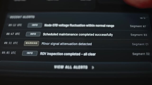 Recent Network Alerts Summarize Cable Maintenance Events