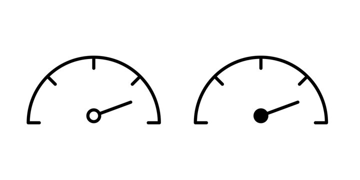 Tachometer icon editable design set