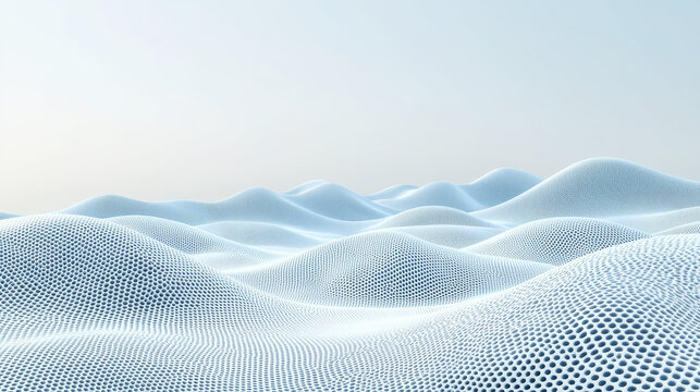 Mesh wave field floating abstract blue futuristic digital pattern landscape Mesh wave field floating abstract blue futuristic digital pattern landscape creates calm and modern atmosphere with