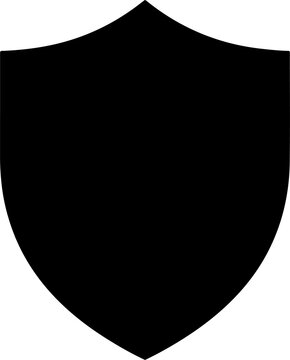 Solid black shield security protection icon vector design