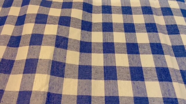 Blue checked fabric