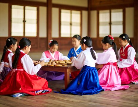 Traditional cultural dance performance indoors.