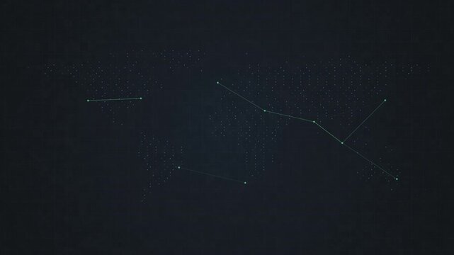 Living Blue World Map With Mint Connections Seamless Loop