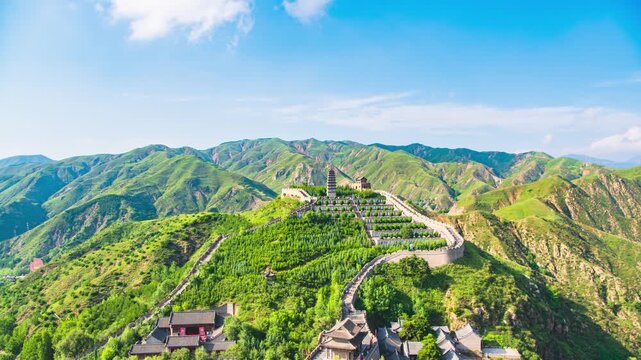 A sunny summer day at Yanmen Pass, Daixian County, Xinzhou City, Shanxi Province