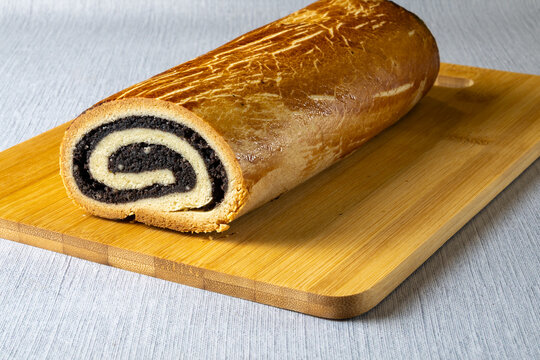Traditional Hungarian Poppy Seed Filled Pastry Roll
