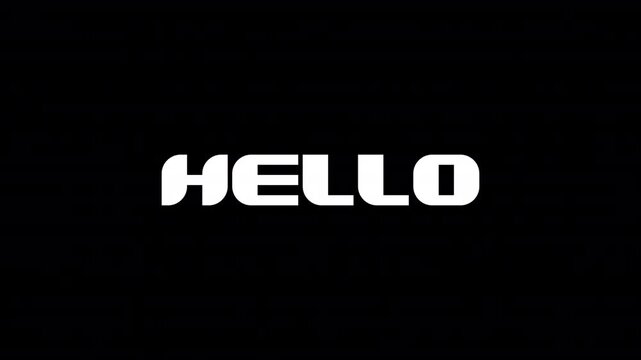 Futuristic Glowing Hello Text Animation with Neon Digital Effect