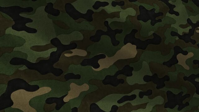 Military Camouflage Pattern Background Texture Close Up View.